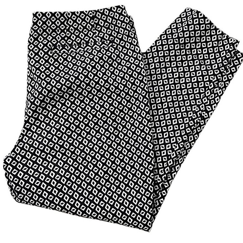 CAbi Black and White Ankle Pants